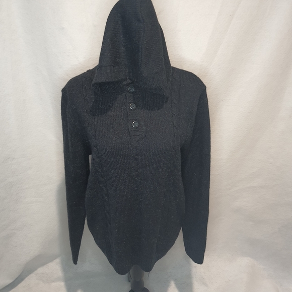 Bleu Ice Womens Wool Knit Acrylic Sweater MED Blue - Picture 2 of 8